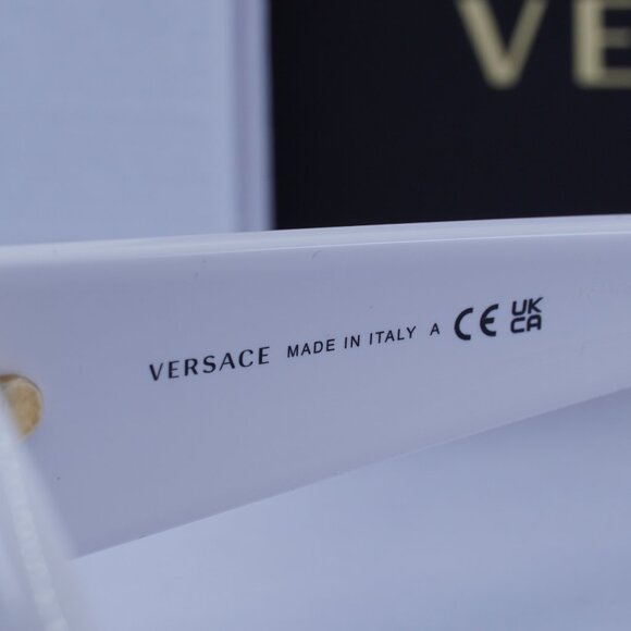 Versace VE4456U 314/1 Oval Sunglasses – White/Grey main image 6